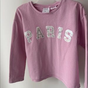 Zara Kids Light Pink Paris Sweatshirt
